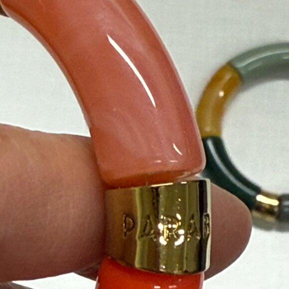 PARABAYA Multicolor Resin Beaded Elastic Bracelet, FRANCE - Picture 2 of 5